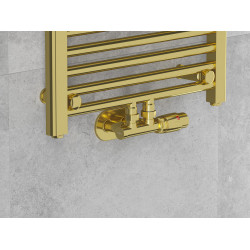 Mexen G00 termosztatikus szett sarokszelep takaróval R, Duplex, DN50, arany  - W907-900-905-50 Termosztatikus fej készletek Termosztatikus fej készletek 500051 Mexen