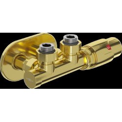 Mexen G00 termosztatikus szett sarokszelep takaróval R, Duplex, DN50, arany  - W907-900-905-50 Termosztatikus fej készletek Termosztatikus fej készletek 500051 Mexen