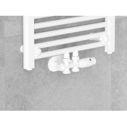 Mexen G00 termosztatikus szögletes/egyenes szett burkolattal R, Duplex, DN50, fehér - W908-900-905-20 Termosztatikus fej készletek Termosztatikus fej készletek 500051 Mexen