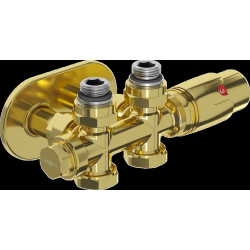 Mexen G00 termosztatikus szögletes/egyenes szett burkolattal R, Duplex, DN50, arany  - W908-900-905-50 Termosztatikus fej készletek Termosztatikus fej készletek 500051 Mexen