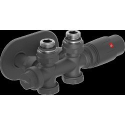 Mexen G00 termosztatikus szögletes/egyenes szett burkolattal R, Duplex, DN50, antracit  - W908-900-905-66 Termosztatikus fej készletek Termosztatikus fej készletek 500051 Mexen