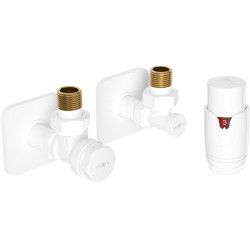 Mexen G00 termosztatikus szögletes készlet takaróval S, fehér - W901-900-909-20 Termosztatikus fej készletek Termosztatikus fej készletek 500051 Mexen