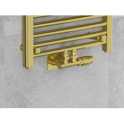 Mexen G00 termosztatikus szögletes készlet takaróval S, Duplex, DN50, arany  - W907-900-910-50 Termosztatikus fej készletek Termosztatikus fej készletek 500051 Mexen