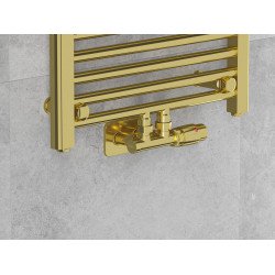 Mexen G00 termosztatikus szögletes készlet takaróval S, Duplex, DN50, arany  - W907-900-910-50 Termosztatikus fej készletek Termosztatikus fej készletek 500051 Mexen