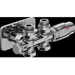Mexen G00 termosztatikus készlet sarok/egyenes takaróval S, Duplex, DN50, Króm - W908-900-910-01 Termosztatikus fej készletek Termosztatikus fej készletek 500051 Mexen