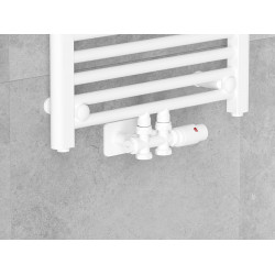 Mexen G00 termosztatikus készlet sarok/egyenes takaróval S, Duplex, DN50, fehér - W908-900-910-20 Termosztatikus fej készletek Termosztatikus fej készletek 500051 Mexen