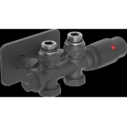 Mexen G00 termosztatikus készlet sarok/egyenes takaróval S, Duplex, DN50, antracit  - W908-900-910-66 Termosztatikus fej készletek Termosztatikus fej készletek 500051 Mexen
