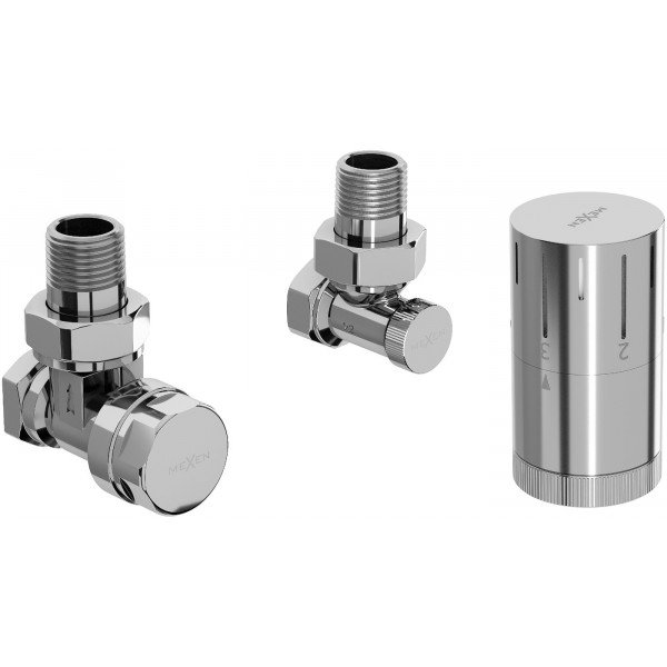 Mexen G05  termosztatikus szett, szögletes, Króm - W901-958-01 Termosztatikus fej készletek