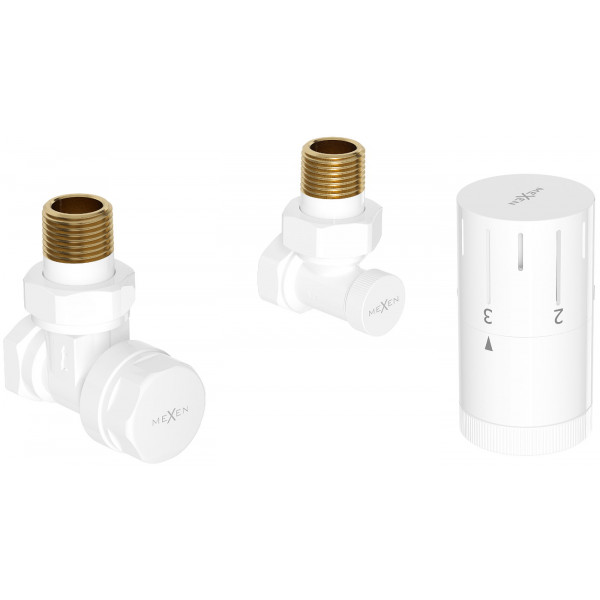 Mexen G05  termosztatikus szett, szögletes, fehér - W901-958-20 Termosztatikus fej készletek