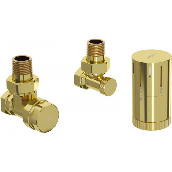 Mexen G05  termosztatikus szett, szögletes, arany  - W901-958-50 Termosztatikus fej készletek
