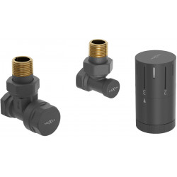 Mexen G05  termosztatikus szett, szögletes, antracit  - W901-958-66 Termosztatikus fej készletek Termosztatikus fej készletek 500051 Mexen