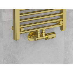 Mexen G05 termosztatikus szett sarokszelep takaróval R, Duplex, DN50, arany  - W907-958-905-50 Termosztatikus fej készletek Termosztatikus fej készletek 500051 Mexen