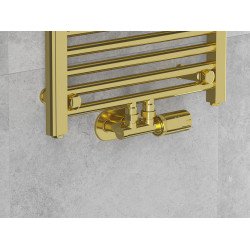 Mexen G05 termosztatikus szett sarokszelep takaróval R, Duplex, DN50, arany  - W907-958-905-50 Termosztatikus fej készletek Termosztatikus fej készletek 500051 Mexen