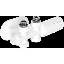 Mexen G05 termosztatikus szögletes/egyenes szett burkolattal R, Duplex, DN50, fehér - W908-958-905-20 Termosztatikus fej készletek Termosztatikus fej készletek 500051 Mexen
