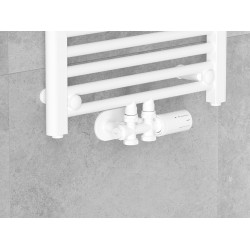 Mexen G05 termosztatikus szögletes/egyenes szett burkolattal R, Duplex, DN50, fehér - W908-958-905-20 Termosztatikus fej készletek Termosztatikus fej készletek 500051 Mexen