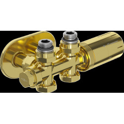 Mexen G05 termosztatikus szögletes/egyenes szett burkolattal R, Duplex, DN50, arany  - W908-958-905-50 Termosztatikus fej készletek Termosztatikus fej készletek 500051 Mexen