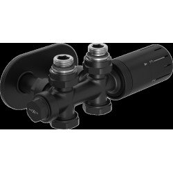 Mexen G05 termosztatikus szögletes/egyenes szett burkolattal R, Duplex, DN50, fekete - W908-958-905-70 Termosztatikus fej készletek Termosztatikus fej készletek 500051 Mexen