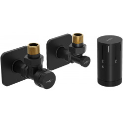 Mexen G05 termosztatikus szögletes készlet takaróval S, fekete - W901-958-909-70 Termosztatikus fej készletek Termosztatikus fej készletek 500051 Mexen
