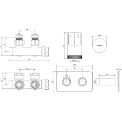 Mexen G05 termosztatikus szögletes készlet takaróval S, Duplex, DN50, Króm - W907-958-910-01 Termosztatikus fej készletek