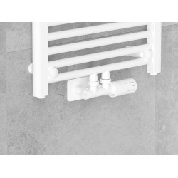 Mexen G05 termosztatikus szögletes készlet takaróval S, Duplex, DN50, fehér - W907-958-910-20 Termosztatikus fej készletek Termosztatikus fej készletek 500051 Mexen