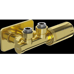 Mexen G05 termosztatikus szögletes készlet takaróval S, Duplex, DN50, arany  - W907-958-910-50 Termosztatikus fej készletek Termosztatikus fej készletek 500051 Mexen
