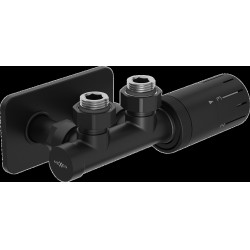 Mexen G05 termosztatikus szögletes készlet takaróval S, Duplex, DN50, fekete - W907-958-910-70 Termosztatikus fej készletek Termosztatikus fej készletek 500051 Mexen