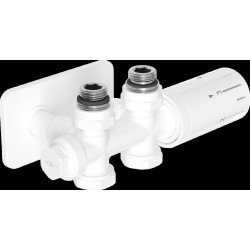 Mexen G05 termosztatikus készlet sarok/egyenes takaróval S, Duplex, DN50, fehér - W908-958-910-20 Termosztatikus fej készletek Termosztatikus fej készletek 500051 Mexen