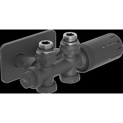 Mexen G05 termosztatikus készlet sarok/egyenes takaróval S, Duplex, DN50, antracit  - W908-958-910-66 Termosztatikus fej készletek Termosztatikus fej készletek 500051 Mexen