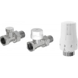 Mexen G01 termosztatikus készlet, egyenes, nikkel - W914-012-918-01 Termosztatikus fej készletek Termosztatikus fej készletek 500051 Mexen
