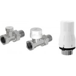 Mexen G02 termosztatikus készlet, egyenes, nikkel - W914-012-928-01 Termosztatikus fej készletek Termosztatikus fej készletek 500051 Mexen