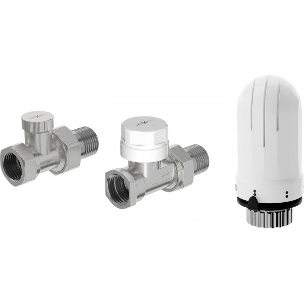 Mexen G03 termosztatikus készlet, egyenes, nikkel - W914-012-938-01 Termosztatikus fej készletek
