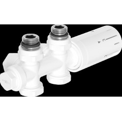 Mexen G05 szögletes/egyenes termosztatikus készlet, Duplex, DN50, fehér - W908-958-20 Termosztatikus fej készletek Termosztatikus fej készletek 500051 Mexen