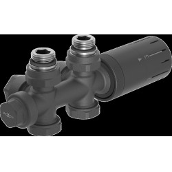 Mexen G05 szögletes/egyenes termosztatikus készlet, Duplex, DN50, antracit  - W908-958-66 Termosztatikus fej készletek Termosztatikus fej készletek 500051 Mexen