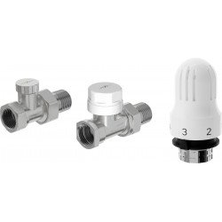 Mexen G04 termosztatikus készlet, egyenes, nikkel - W914-012-948-01 Termosztatikus fej készletek Termosztatikus fej készletek 500051 Mexen