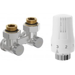 Mexen G01 termosztatikus kettõs csõ DN50 készlet, szögletes 1/2x3/4, nikkel - W911-012-918-01 Termosztatikus fej készletek Termosztatikus fej készletek 500051 Mexen