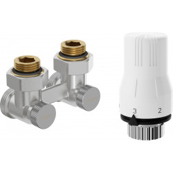 Mexen G02 termosztatikus kettõs csõ DN50 készlet, szögletes 1/2x3/4, nikkel - W911-012-928-01 Termosztatikus fej készletek Termosztatikus fej készletek 500051 Mexen