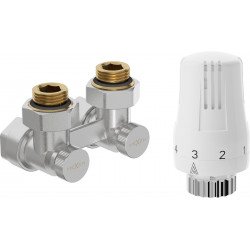 Mexen G01 termosztatikus kettõs csõ DN50 készlet, szögletes 1/2x16 mm, nikkel - W911-016-918-01 Termosztatikus fej készletek Termosztatikus fej készletek 500051 Mexen