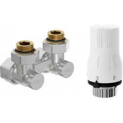 Mexen G02 termosztatikus kettõs csõ DN50 készlet, szögletes 1/2x16 mm, nikkel - W911-016-928-01 Termosztatikus fej készletek Termosztatikus fej készletek 500051 Mexen