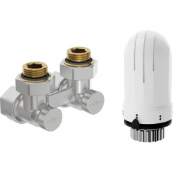 Mexen G03 termosztatikus kettõs csõ DN50 készlet, szögletes 1/2x16 mm, nikkel - W911-016-938-01 Termosztatikus fej készletek Termosztatikus fej készletek 500051 Mexen