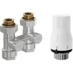 Mexen G02 termosztatikus kettõs csõ DN50 készlet, szögletes1/2x16 mm, nikkel - W912-016-928-01 Termosztatikus fej készletek Termosztatikus fej készletek 500051 Mexen
