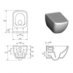 Cersanit Virgo Cleanon peremnélküli fali WC csésze+ ajándék slim duroplast lassó záródású tetõvel SET B245 WHB Wc